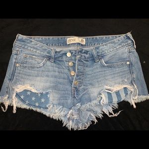 Stars and Stripes Abercrombie denim shorts